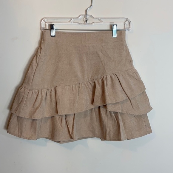 Corduroy mini skirt with ruffled hem - Picture 5 of 9